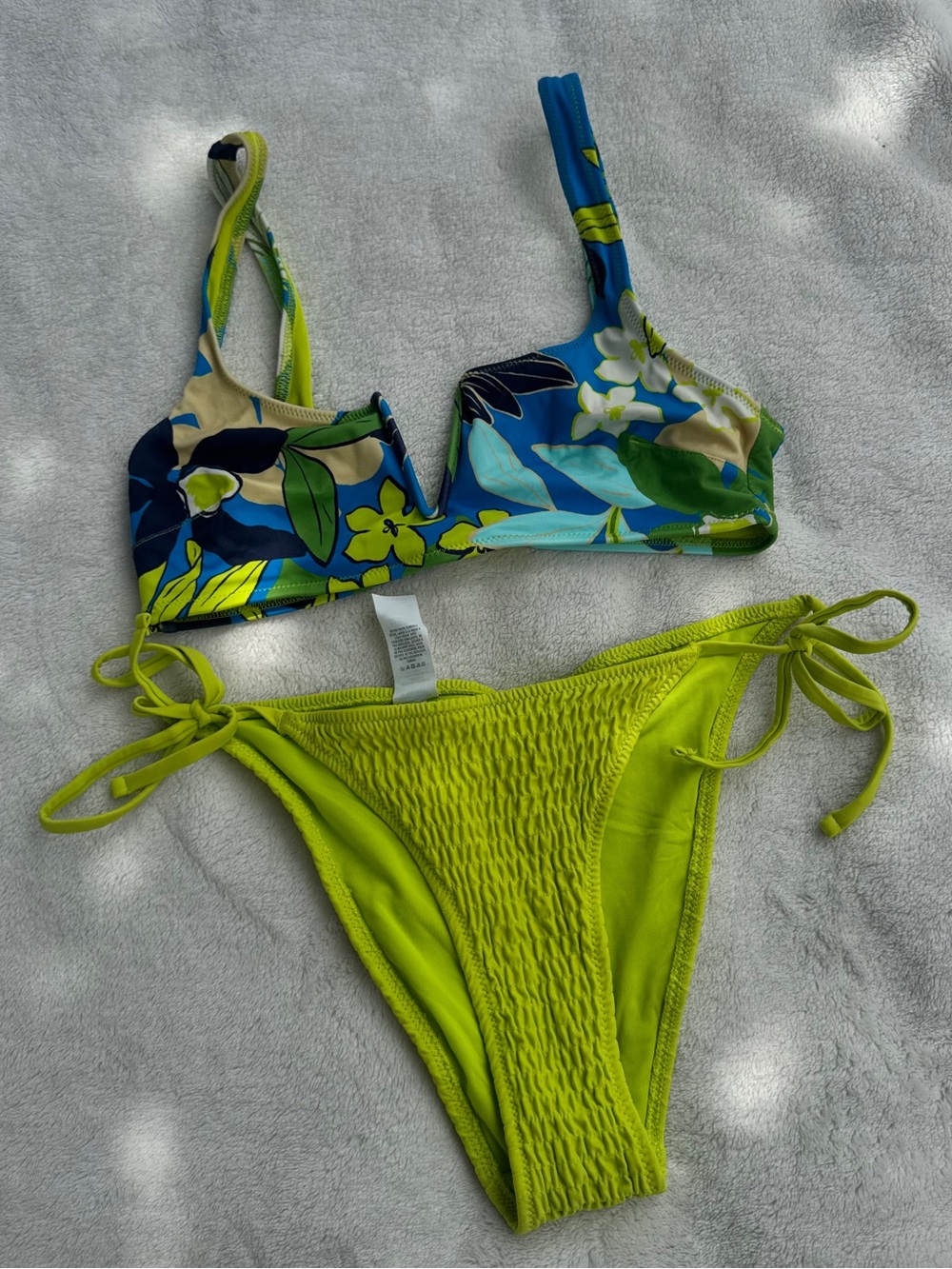 Aerie Floral Colorblock Bikini Set | Small